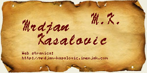 Mrđan Kasalović vizit kartica